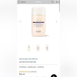 Biologique Reserche Lotion P50 PigM400 toner. Perfect trial size!